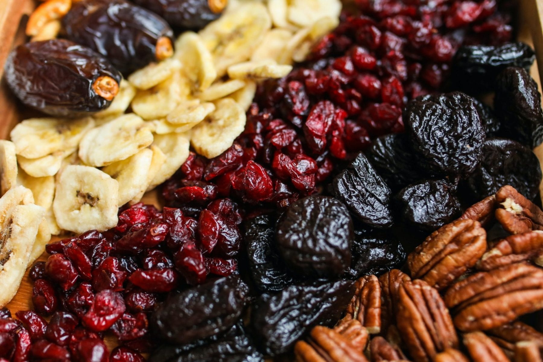 Bananas, nuts and berries